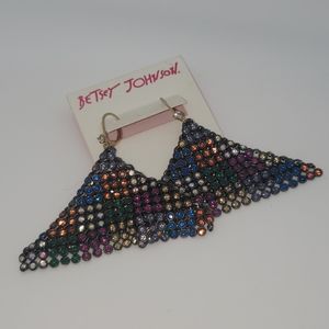 Betsey Johnson Triangle rainbow earrings